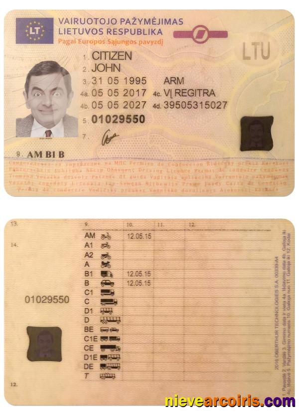 Lithuania(Litva) driving license 1